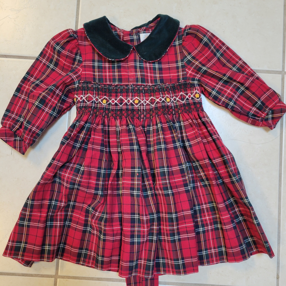 Plaid Red Kids Formal Dress